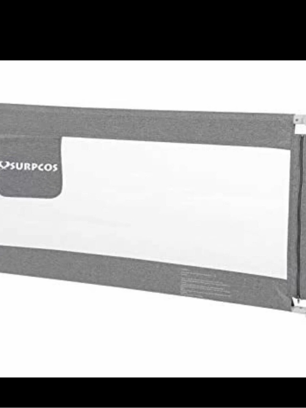 Kids Bed Rail Guard - White and Gray